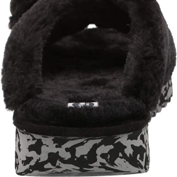 Dr. Scholl's Staycay OG Faux Fur Slide Slipper size 7 in Black- NEW - Picture 3 of 13